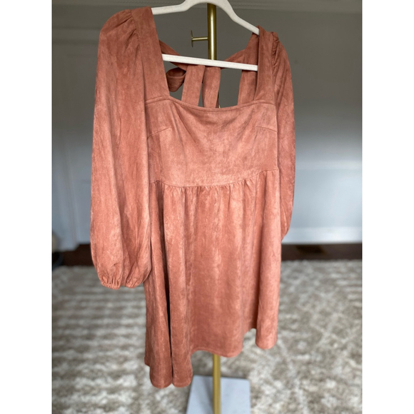 Mini Dress A.Calin by Flying Tomato Cottagecore Puff Sleeve Tie-Back Summer Boho - Picture 2 of 7